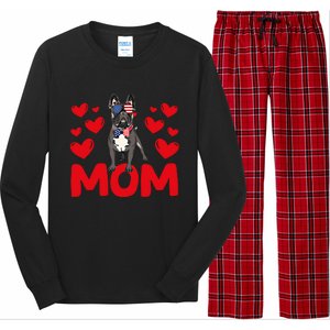 Valentine's Day Hearts Love French Bulldog Mom Animal Lovers Great Gift Long Sleeve Pajama Set