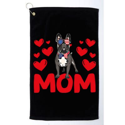 Valentine's Day Hearts Love French Bulldog Mom Animal Lovers Great Gift Platinum Collection Golf Towel