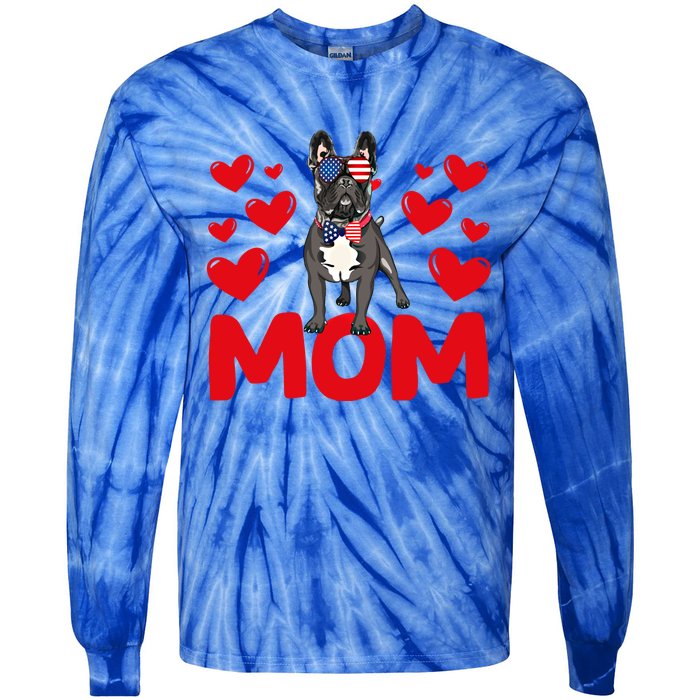 Valentine's Day Hearts Love French Bulldog Mom Animal Lovers Great Gift Tie-Dye Long Sleeve Shirt