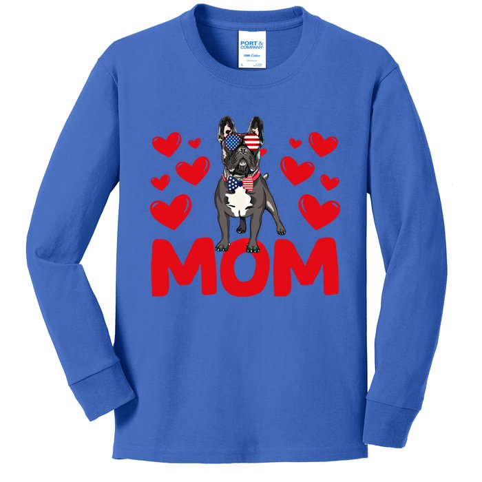 Valentine's Day Hearts Love French Bulldog Mom Animal Lovers Great Gift Kids Long Sleeve Shirt