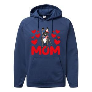 Valentine's Day Hearts Love French Bulldog Mom Animal Lovers Great Gift Performance Fleece Hoodie