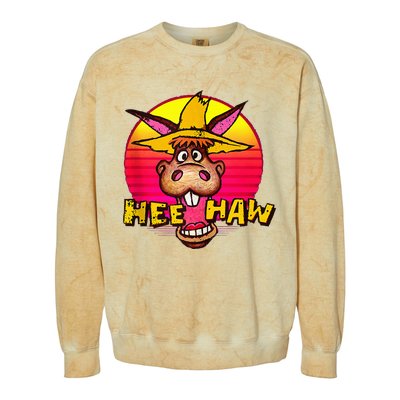 Vitage Donkey Hee Haw Farming Life Farm Animal Farmer Colorblast Crewneck Sweatshirt