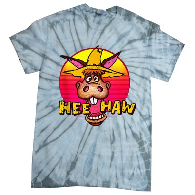 Vitage Donkey Hee Haw Farming Life Farm Animal Farmer Tie-Dye T-Shirt