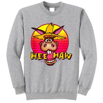 Vitage Donkey Hee Haw Farming Life Farm Animal Farmer Tall Sweatshirt