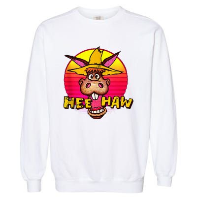 Vitage Donkey Hee Haw Farming Life Farm Animal Farmer Garment-Dyed Sweatshirt