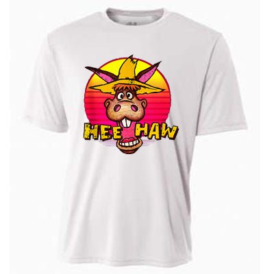 Vitage Donkey Hee Haw Farming Life Farm Animal Farmer Cooling Performance Crew T-Shirt