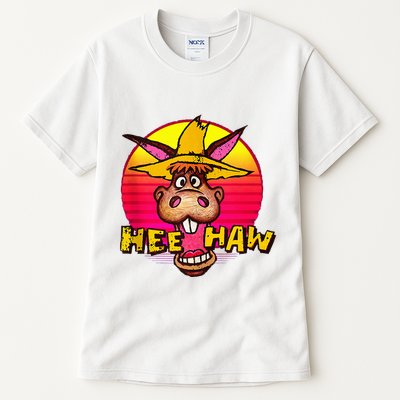 Vitage Donkey Hee Haw Farming Life Farm Animal Farmer Tall T-Shirt