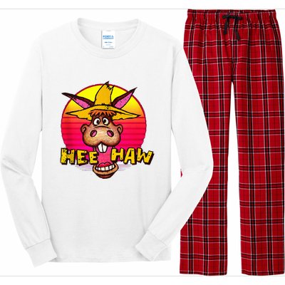 Vitage Donkey Hee Haw Farming Life Farm Animal Farmer Long Sleeve Pajama Set