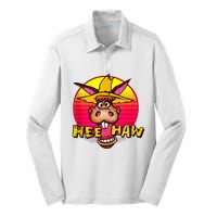 Vitage Donkey Hee Haw Farming Life Farm Animal Farmer Silk Touch Performance Long Sleeve Polo