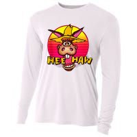 Vitage Donkey Hee Haw Farming Life Farm Animal Farmer Cooling Performance Long Sleeve Crew