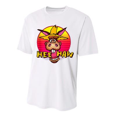 Vitage Donkey Hee Haw Farming Life Farm Animal Farmer Performance Sprint T-Shirt