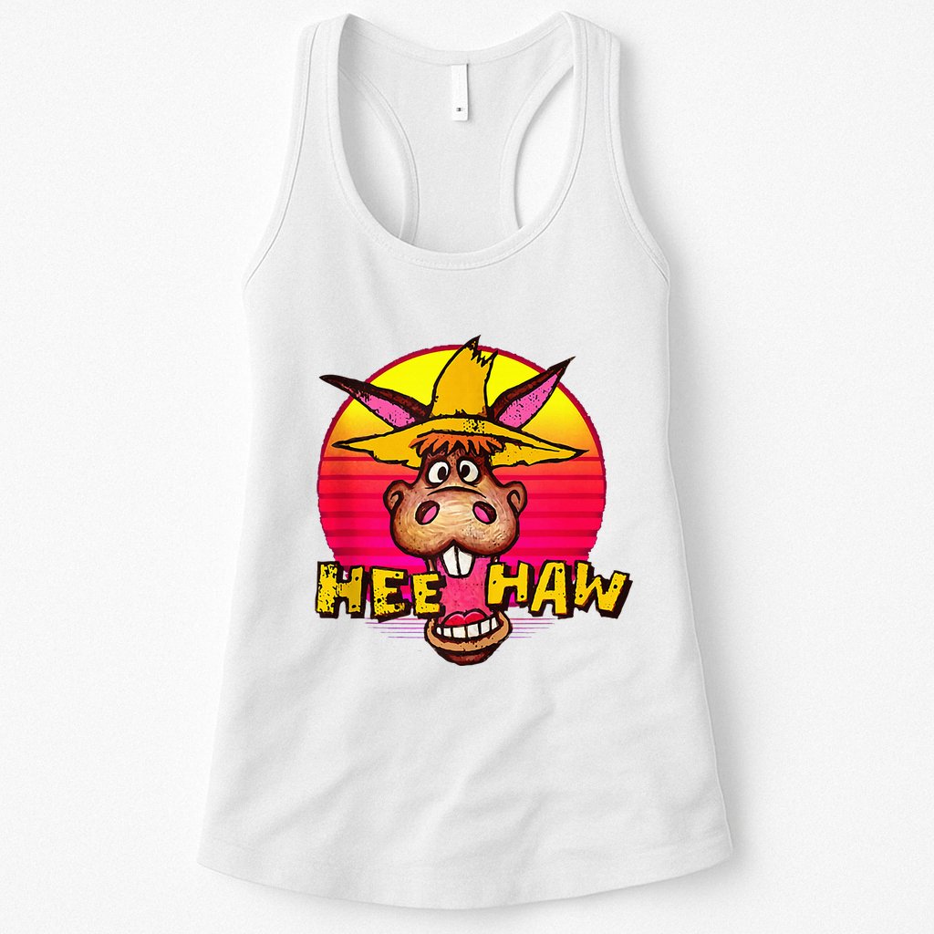 Vitage Donkey Hee Haw Farming Life Farm Animal Farmer Womens Tank Top