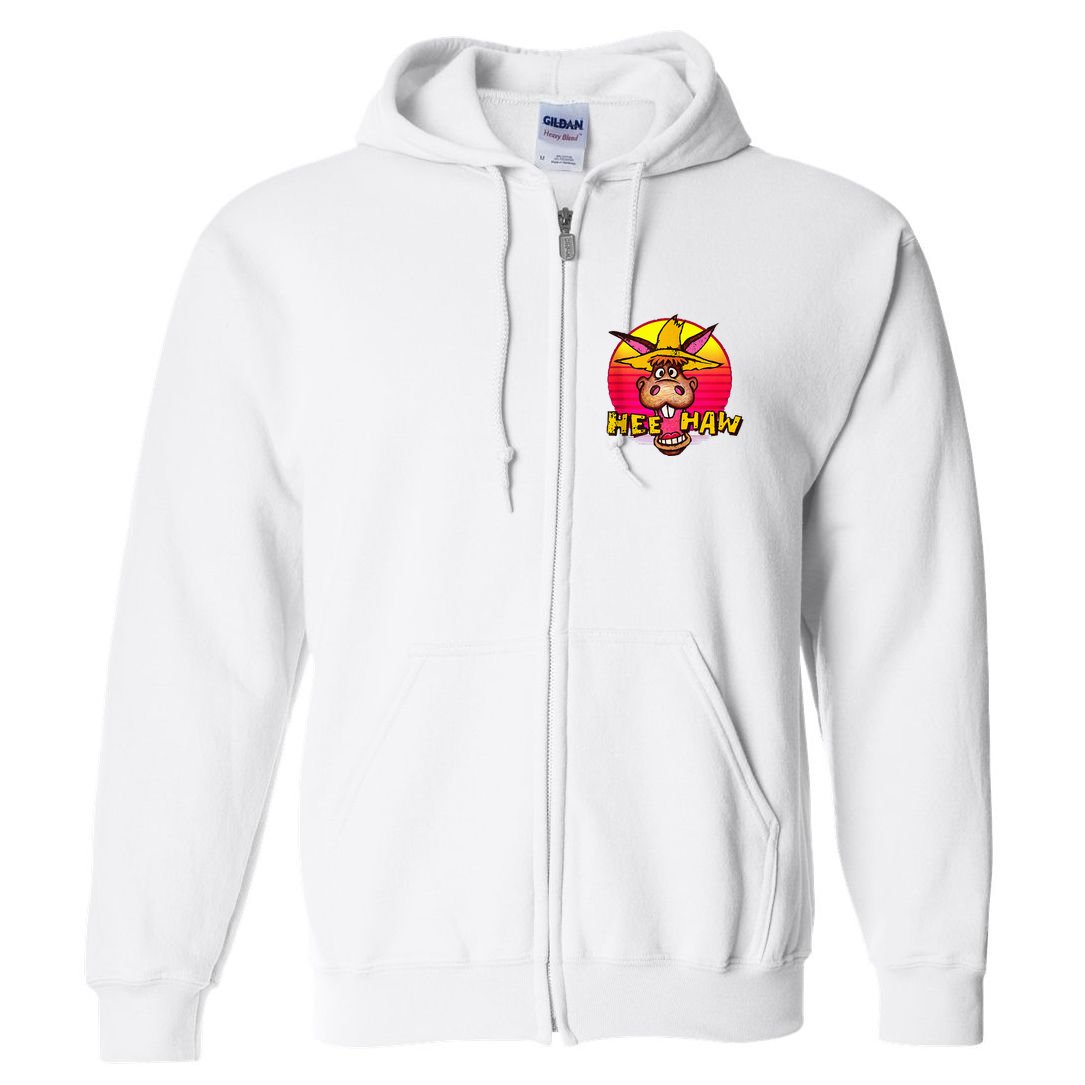 Vitage Donkey Hee Haw Farming Life Farm Animal Farmer Full Zip Hoodie