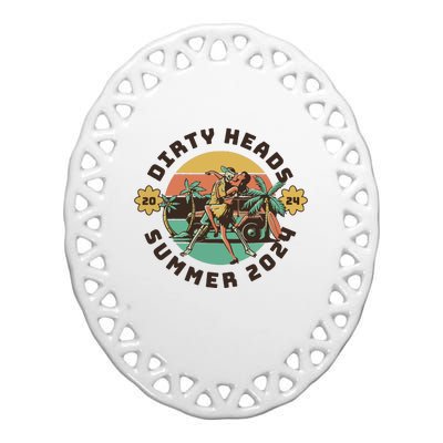 Vintage Dirty Heads In Retro Style Ceramic Oval Ornament