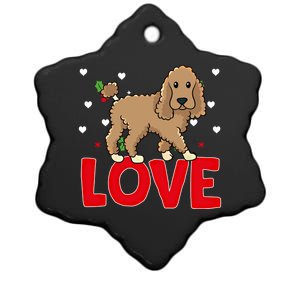 Valentine's Day Hearts Love Poodle Animal Lovers Meaningful Gift Ceramic Star Ornament