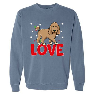 Valentine's Day Hearts Love Poodle Animal Lovers Meaningful Gift Garment-Dyed Sweatshirt