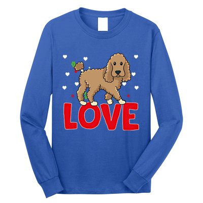 Valentine's Day Hearts Love Poodle Animal Lovers Meaningful Gift Long Sleeve Shirt