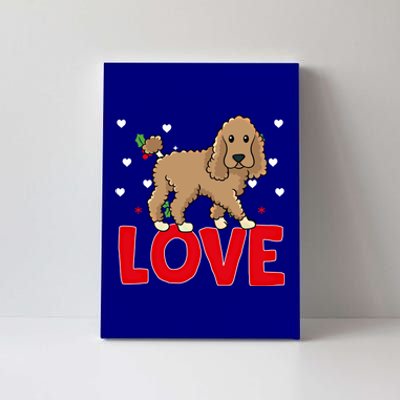 Valentine's Day Hearts Love Poodle Animal Lovers Meaningful Gift Canvas