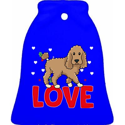 Valentine's Day Hearts Love Poodle Animal Lovers Meaningful Gift Ceramic Bell Ornament