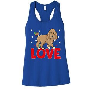 Valentine's Day Hearts Love Poodle Animal Lovers Meaningful Gift Women's Racerback Tank