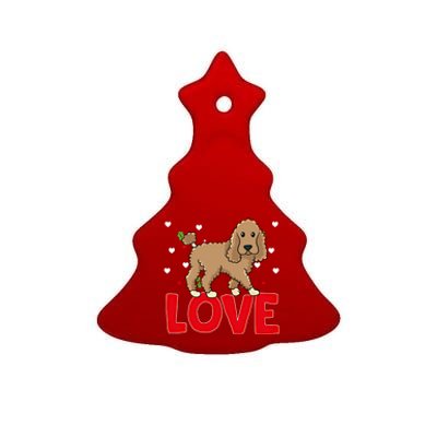 Valentine's Day Hearts Love Poodle Animal Lovers Meaningful Gift Ceramic Tree Ornament