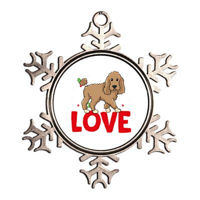 Valentine's Day Hearts Love Poodle Animal Lovers Meaningful Gift Metallic Star Ornament