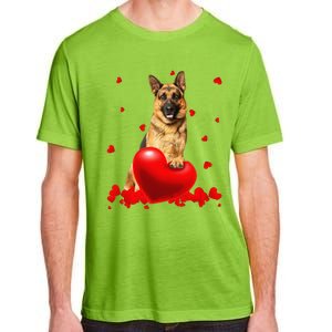 Valentine's Day Heart Couple German Shepherd Dog Puppy Lover Adult ChromaSoft Performance T-Shirt