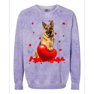 Valentine's Day Heart Couple German Shepherd Dog Puppy Lover Colorblast Crewneck Sweatshirt