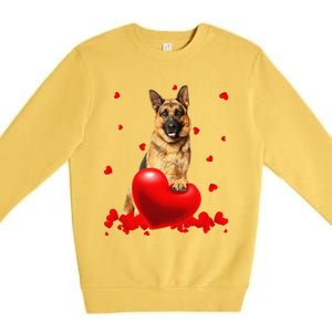 Valentine's Day Heart Couple German Shepherd Dog Puppy Lover Premium Crewneck Sweatshirt