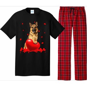 Valentine's Day Heart Couple German Shepherd Dog Puppy Lover Pajama Set