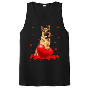 Valentine's Day Heart Couple German Shepherd Dog Puppy Lover PosiCharge Competitor Tank