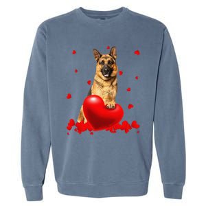 Valentine's Day Heart Couple German Shepherd Dog Puppy Lover Garment-Dyed Sweatshirt