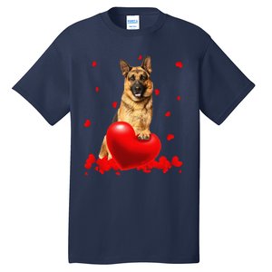 Valentine's Day Heart Couple German Shepherd Dog Puppy Lover Tall T-Shirt