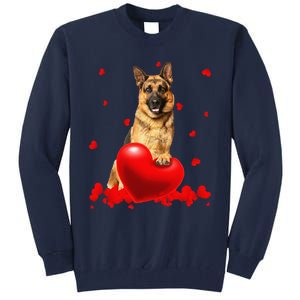 Valentine's Day Heart Couple German Shepherd Dog Puppy Lover Tall Sweatshirt