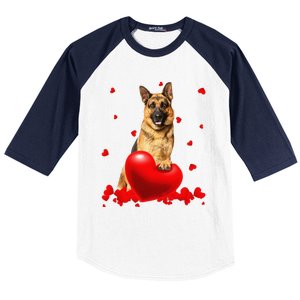 Valentine's Day Heart Couple German Shepherd Dog Puppy Lover Baseball Sleeve Shirt