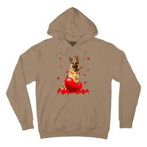 Valentine's Day Heart Couple German Shepherd Dog Puppy Lover Hoodie