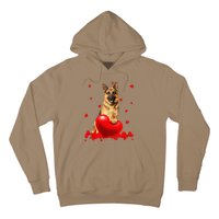 Valentine's Day Heart Couple German Shepherd Dog Puppy Lover Hoodie