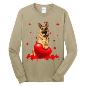 Valentine's Day Heart Couple German Shepherd Dog Puppy Lover Tall Long Sleeve T-Shirt