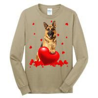 Valentine's Day Heart Couple German Shepherd Dog Puppy Lover Tall Long Sleeve T-Shirt