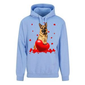 Valentine's Day Heart Couple German Shepherd Dog Puppy Lover Unisex Surf Hoodie