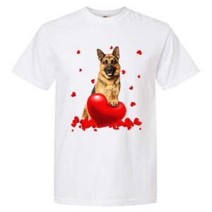 Valentine's Day Heart Couple German Shepherd Dog Puppy Lover Garment-Dyed Heavyweight T-Shirt