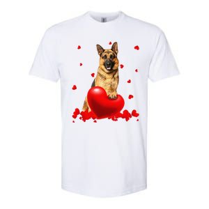 Valentine's Day Heart Couple German Shepherd Dog Puppy Lover Softstyle CVC T-Shirt