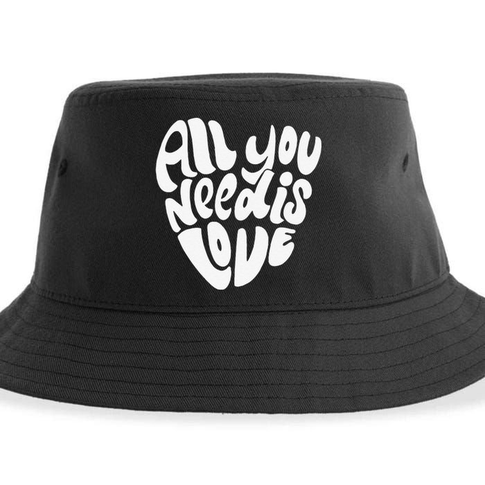 Valentines Day Heart Women Girls Love Is All You Need Sustainable Bucket Hat