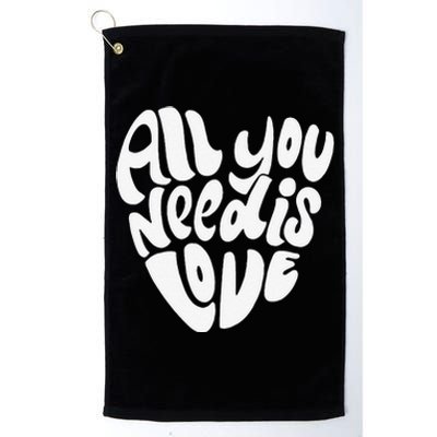 Valentines Day Heart Women Girls Love Is All You Need Platinum Collection Golf Towel