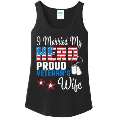 Veteran Day Husband I Married My Hero Proud VeteranS Wife Ladies Essential Tank