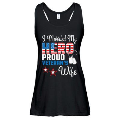 Veteran Day Husband I Married My Hero Proud VeteranS Wife Ladies Essential Flowy Tank