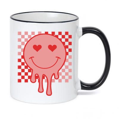 Valentines Day Hippie Heart Smile Retro 11oz Black Color Changing Mug