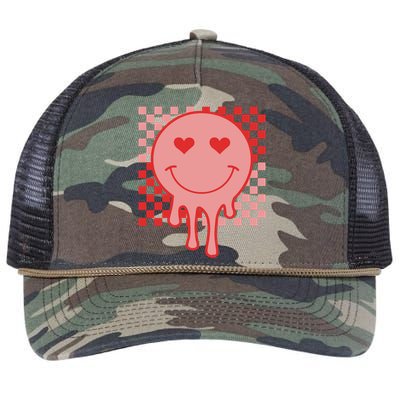 Valentines Day Hippie Heart Smile Retro Retro Rope Trucker Hat Cap