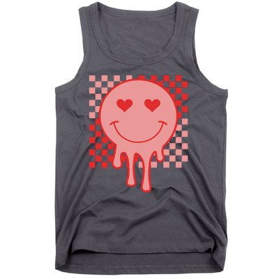 Valentines Day Hippie Heart Smile Retro Tank Top