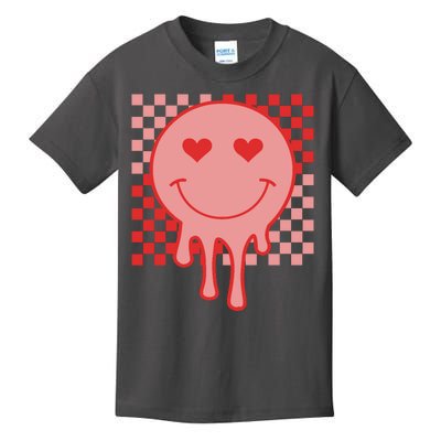 Valentines Day Hippie Heart Smile Retro Kids T-Shirt